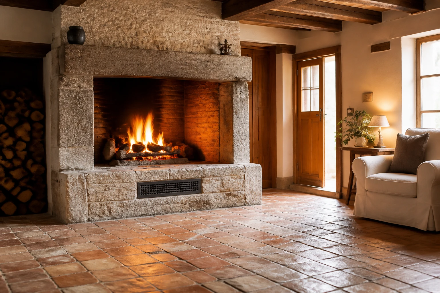 Prise d&rsquo;air pour foyer ouvert : dimensionnement et pose